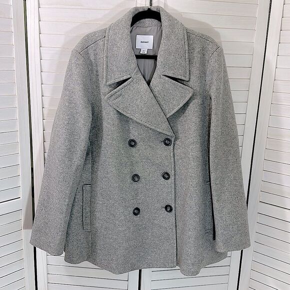 Old Navy Pea Coat Size XXL Brushed Heather Grey - Picture 4 of 13